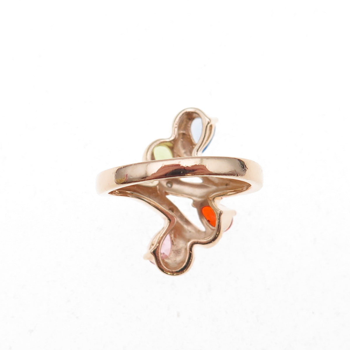 Ross Simons 925 Sterling Gold Plated Real Diamond Accent & Multi-Gem Ring Size 8