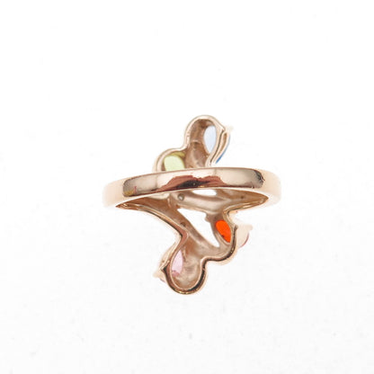 Ross Simons 925 Sterling Gold Plated Real Diamond Accent & Multi-Gem Ring Size 8