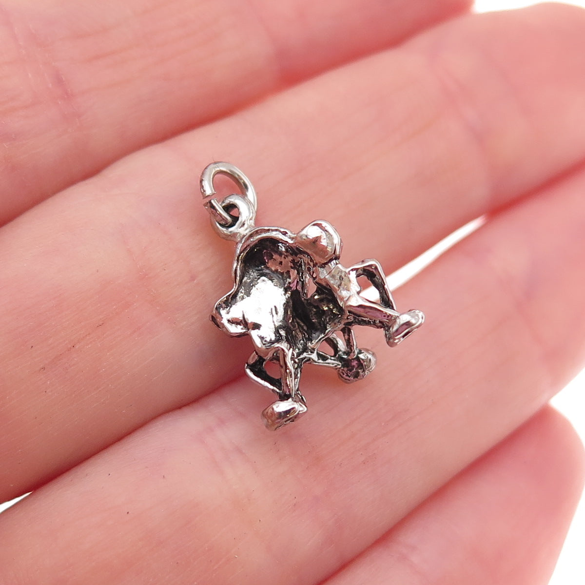 925 Sterling Silver Vintage Lunar Lander Spacecraft Oxidized 3D Charm Pendant