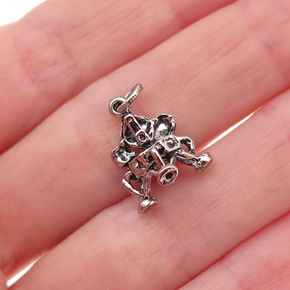 925 Sterling Silver Vintage Lunar Lander Spacecraft Oxidized 3D Charm Pendant