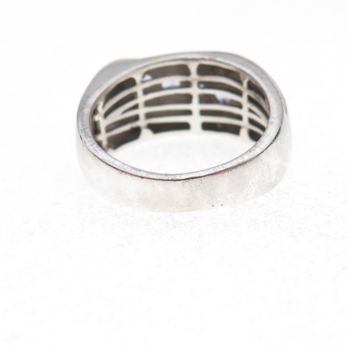 Chuck Clemency 925 Sterling Silver Real Round-Cut Tanzanite Ring Size 8