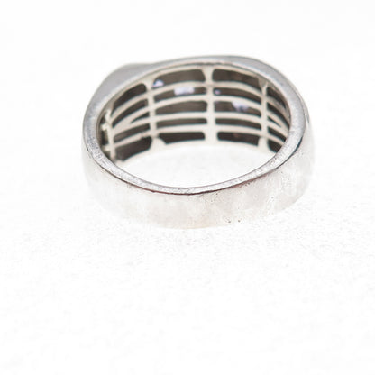 Chuck Clemency 925 Sterling Silver Real Round-Cut Tanzanite Ring Size 8