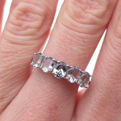 Chuck Clemency 925 Sterling Silver Real Oval-Cut Iolite Ring Size 8
