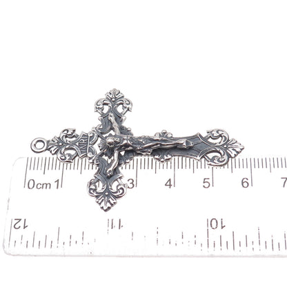 925 Sterling Silver Vintage Crucifix Cross Oxidized Pendant