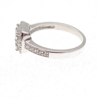 925 Sterling Silver Round-Cut C Z Engagement Ring Size 7
