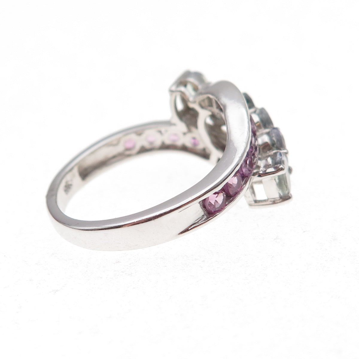 Chuck Clemency 925 Sterling Silver Real Iolite & Amethyst Ring Size 8.25