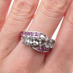 Chuck Clemency 925 Sterling Silver Real Iolite & Amethyst Ring Size 8.25