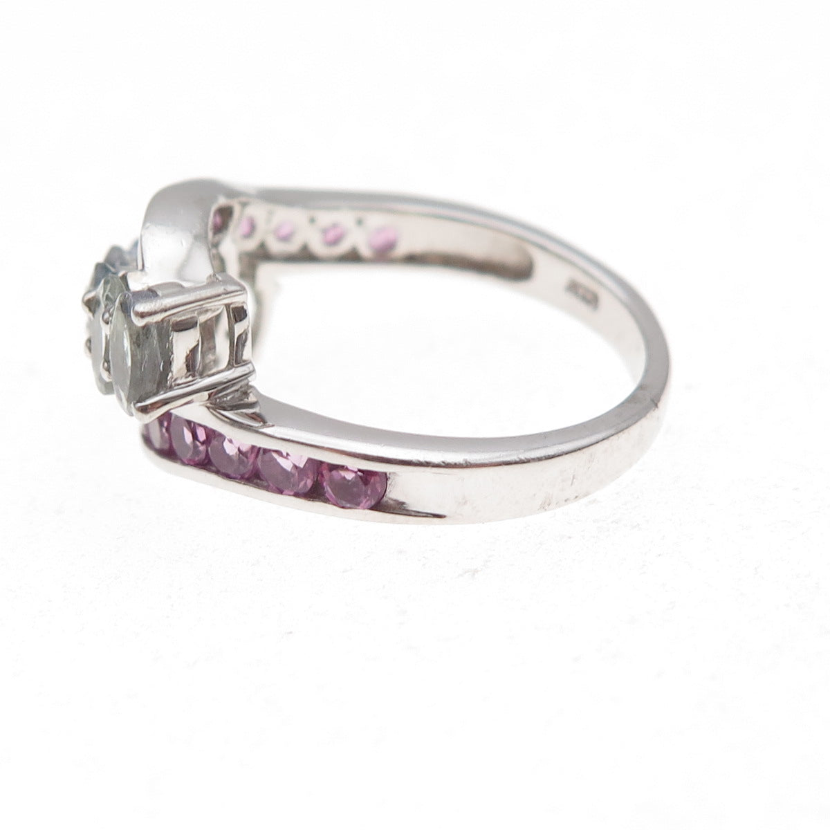 Chuck Clemency 925 Sterling Silver Real Iolite & Amethyst Ring Size 8.25