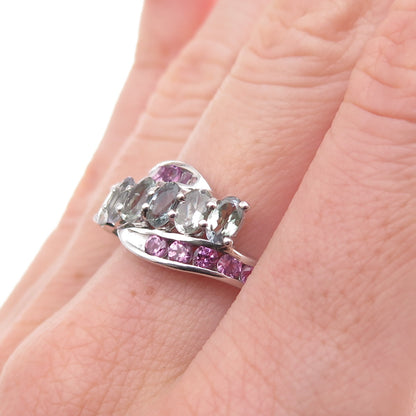 Chuck Clemency 925 Sterling Silver Real Iolite & Amethyst Ring Size 8.25