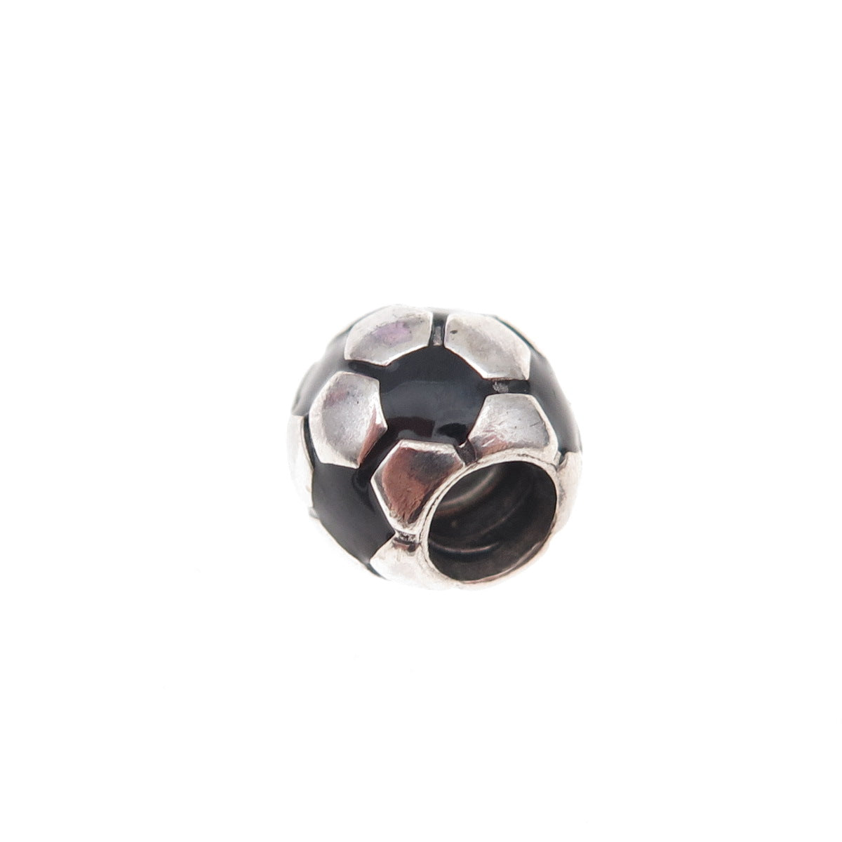 Pandora 925 Sterling Silver Enamel Soccer Ball Slide Bead Charm
