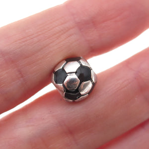 Pandora 925 Sterling Silver Enamel Soccer Ball Slide Bead Charm