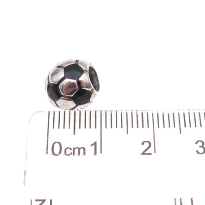Pandora 925 Sterling Silver Enamel Soccer Ball Slide Bead Charm
