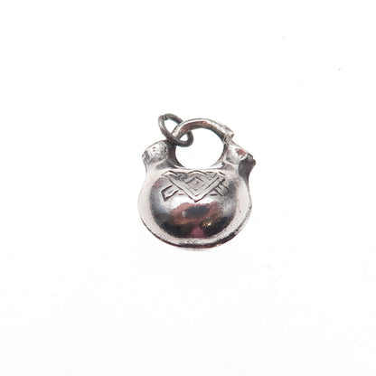 Old Pawn 925 Sterling Silver Vintage Southwestern Wedding Vase 3D Charm Pendant