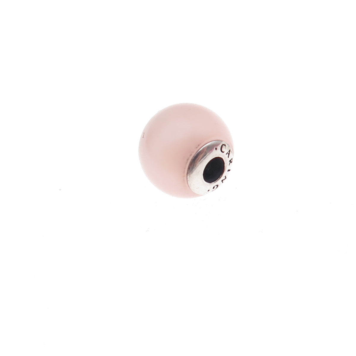 Pandora 925 Sterling Silver Pink Crystal Essence Caring Slide Bead Charm