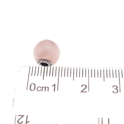 Pandora 925 Sterling Silver Pink Crystal Essence Caring Slide Bead Charm