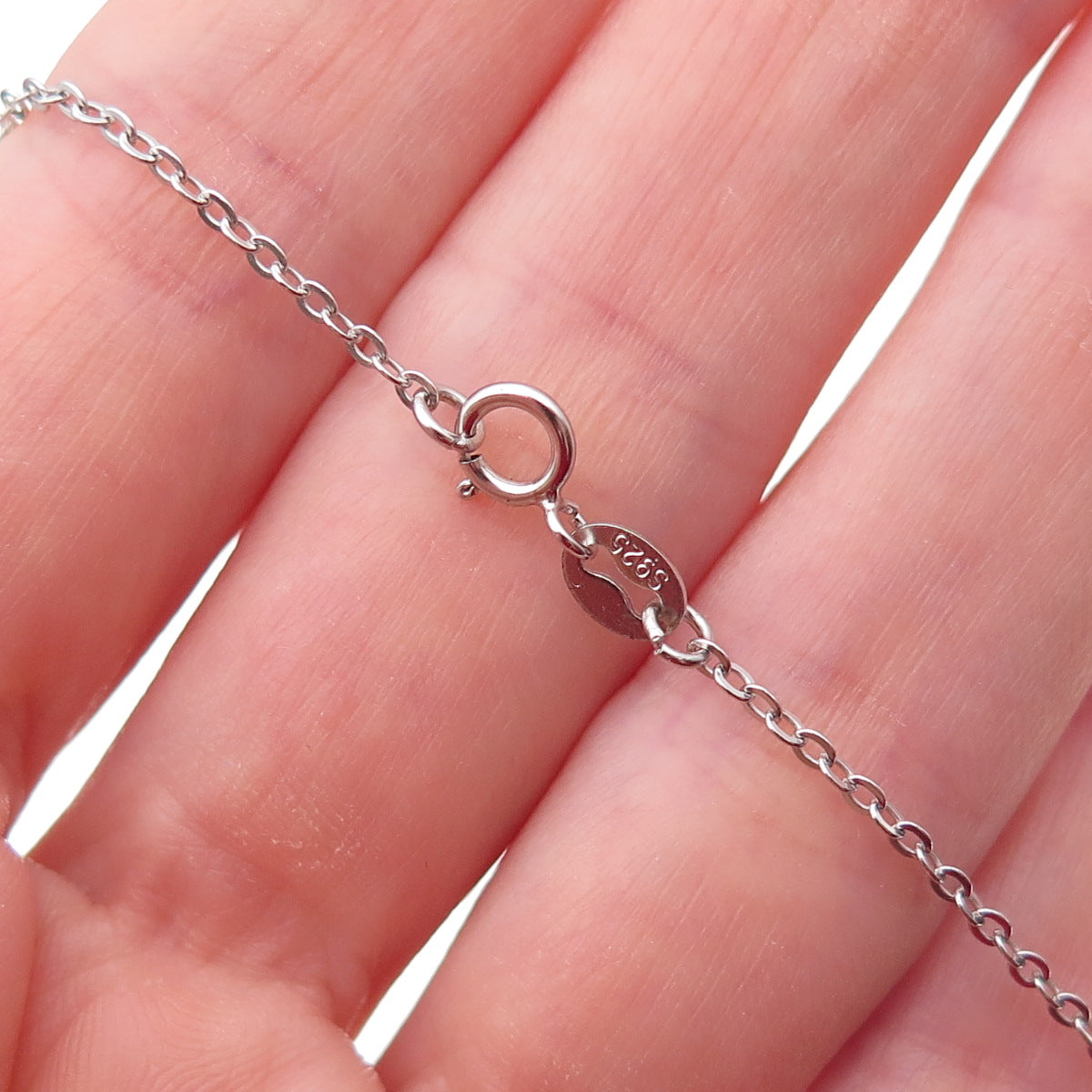 925 Sterling Silver Real Amethyst Floral Cable Chain Necklace 18"