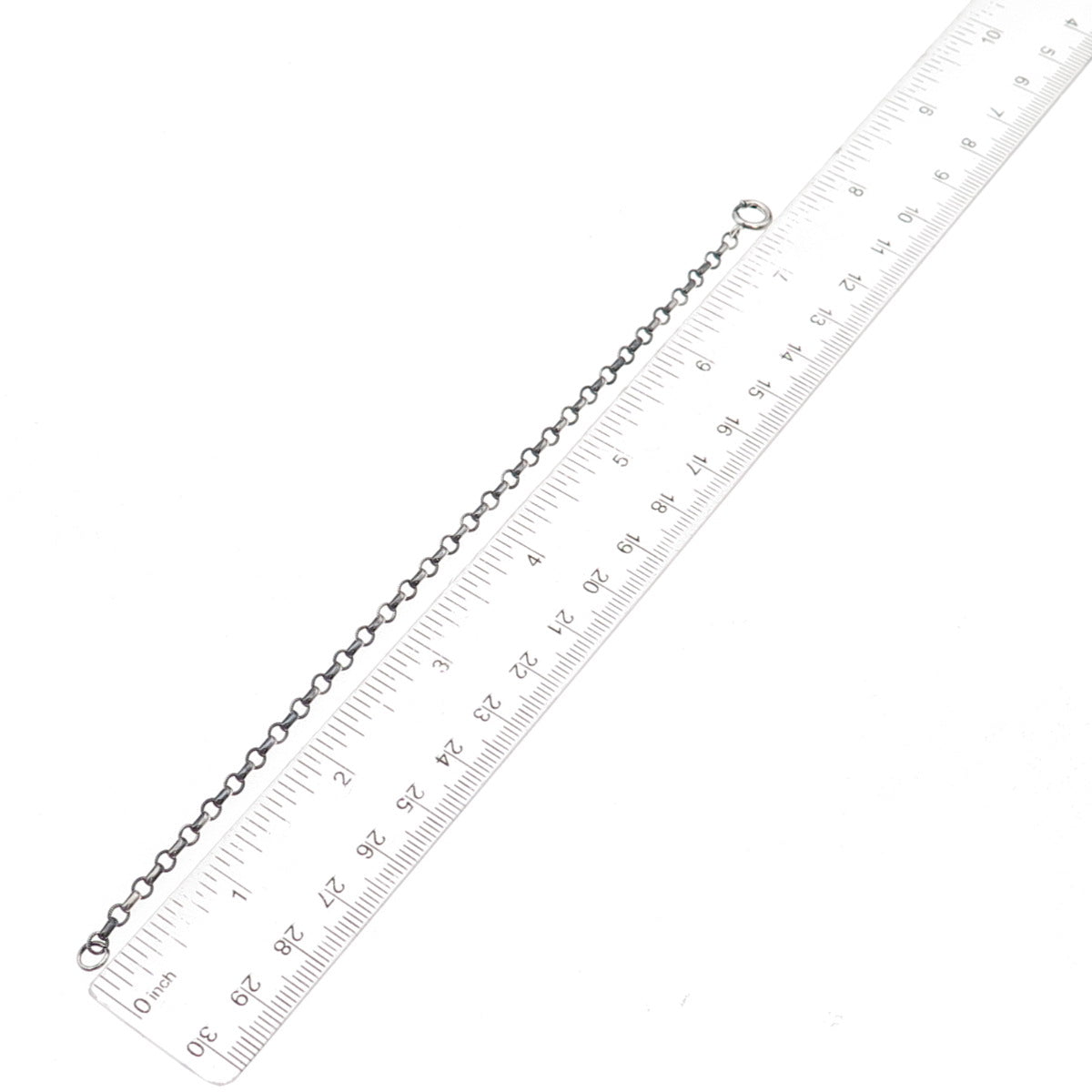 925 Sterling Silver Antique Art Deco Rolo Link Oxidized Bracelet 7.25"