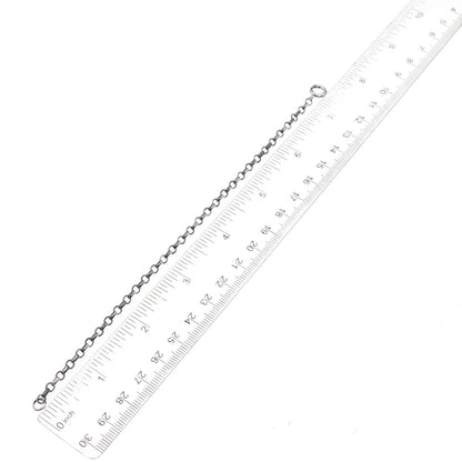 925 Sterling Silver Antique Art Deco Rolo Link Oxidized Bracelet 7.25"