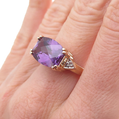 Ross Simons 925 Sterling Real Diamond & Lab-Created Peacock Sapphire Ring Size 6