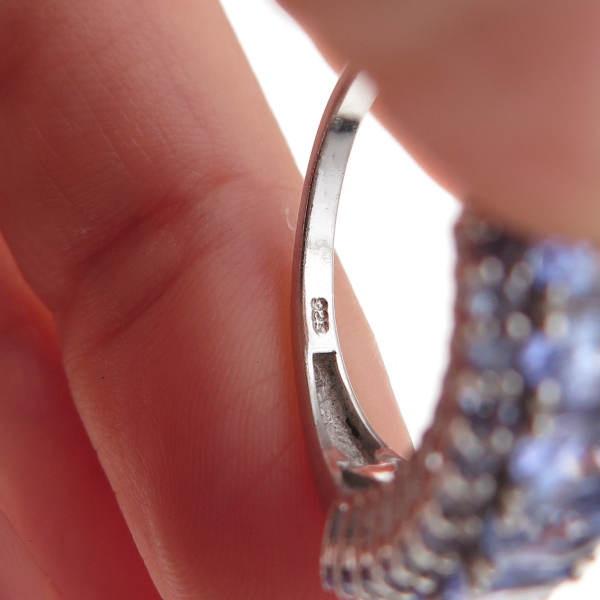Chuck Clemency 925 Sterling Silver Real Tanzanite Ring Size 7.75