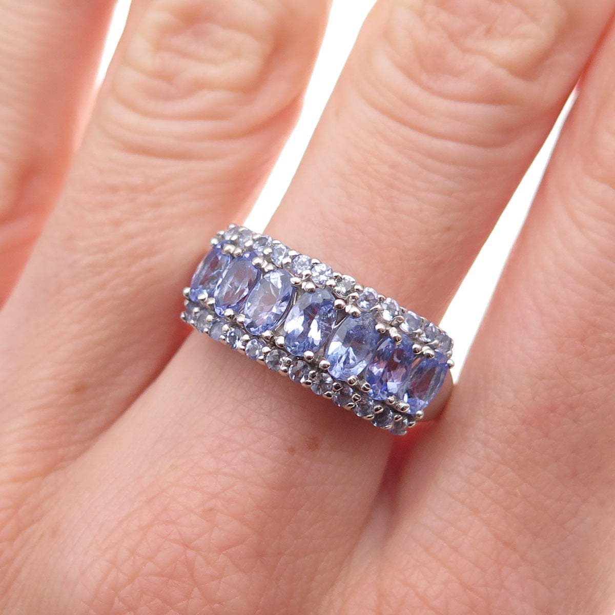 Chuck Clemency 925 Sterling Silver Real Tanzanite Ring Size 7.75