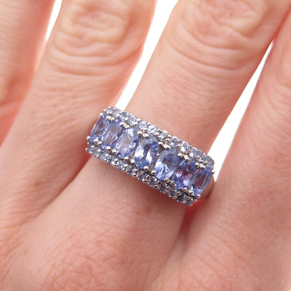 Chuck Clemency 925 Sterling Silver Real Tanzanite Ring Size 7.75