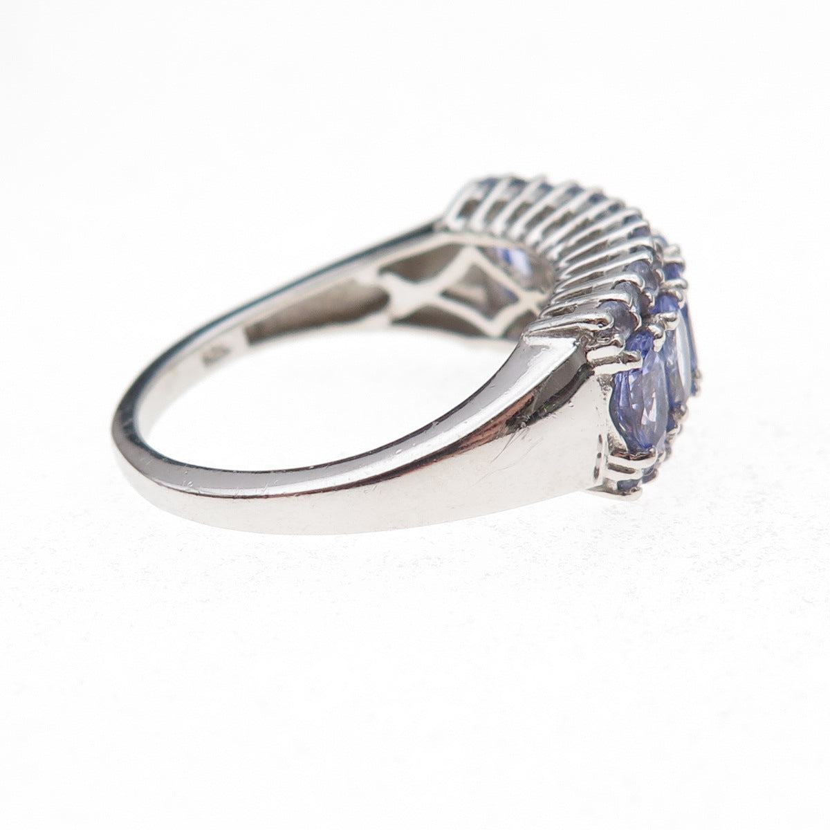 Chuck Clemency 925 Sterling Silver Real Tanzanite Ring Size 7.75