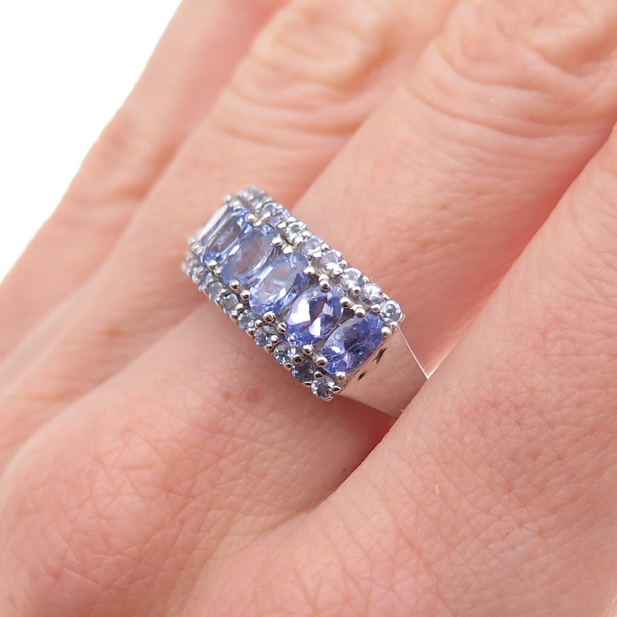 Chuck Clemency 925 Sterling Silver Real Tanzanite Ring Size 7.75
