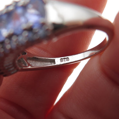 Chuck Clemency 925 Sterling Silver Real Tanzanite Ring Size 7.75
