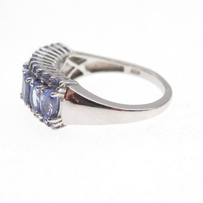 Chuck Clemency 925 Sterling Silver Real Tanzanite Ring Size 7.75