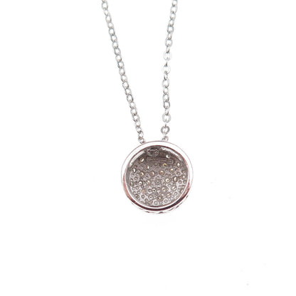925 Sterling Silver Mexico Real Round-Cut Diamond Cable Chain Necklace 18"