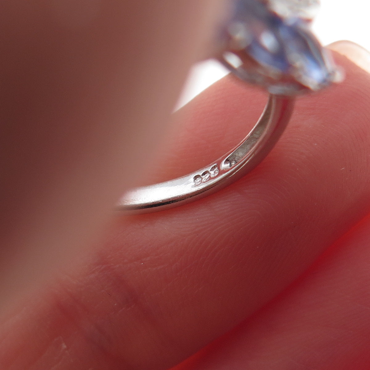 Chuck Clemency 925 Sterling Silver Real Diamond & Tanzanite Bypass Ring Size 8