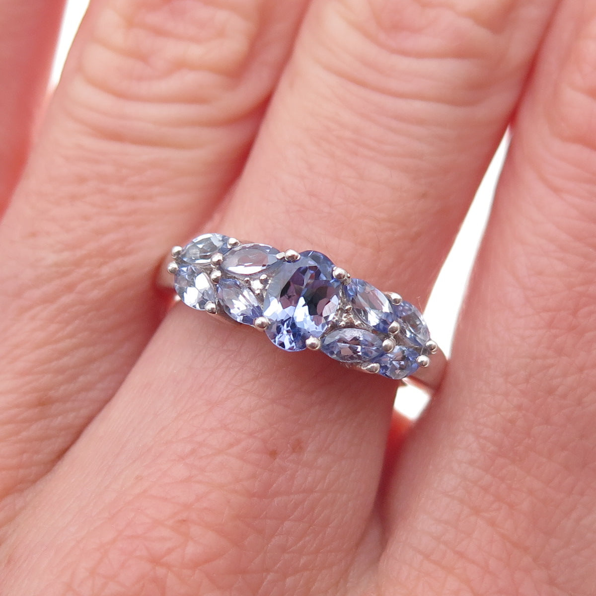 Chuck Clemency 925 Sterling Silver Real Tanzanite Ring Size 6.75