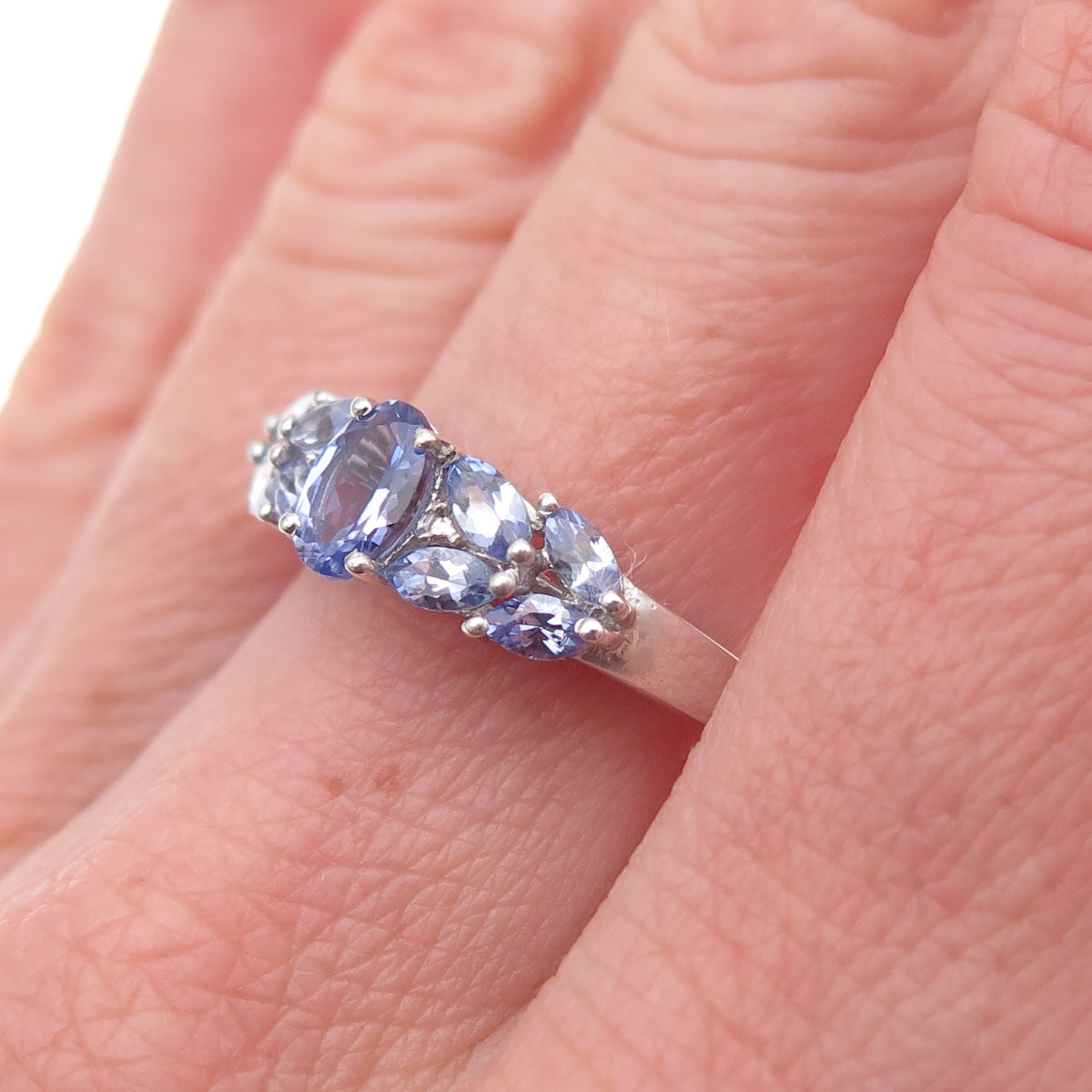 Chuck Clemency 925 Sterling Silver Real Tanzanite Ring Size 6.75