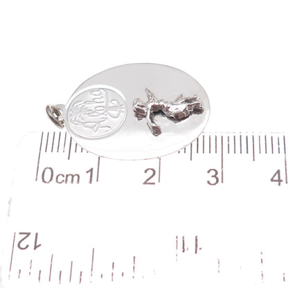 Sasco 925 Sterling Silver Vintage Aloha Hawaii Hula Dancer Charm Pendant