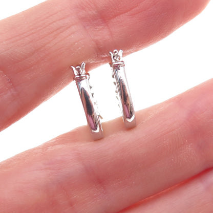 Chuck Clemency 925 Sterling Silver Real Round-Cut Tanzanite Hoop Earrings