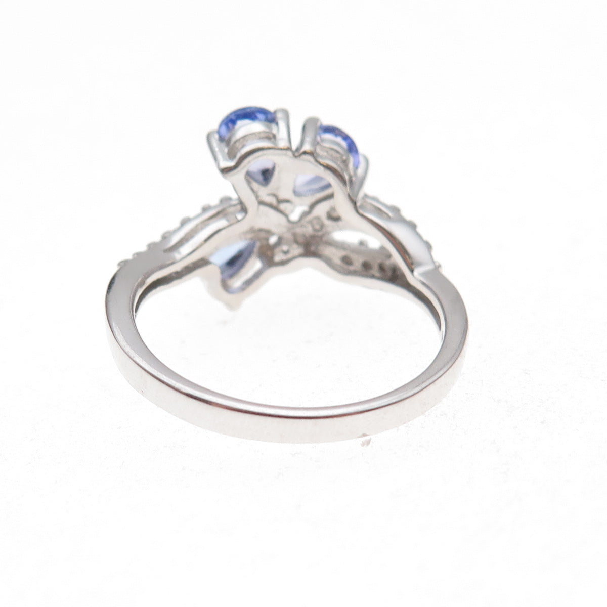 925 Sterling Silver Real Diamond & Tanzanite Ring Size 8.25