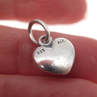 Pandora 925 Sterling Silver Real Amethyst Treasured Heart Dangle Charm Pendant