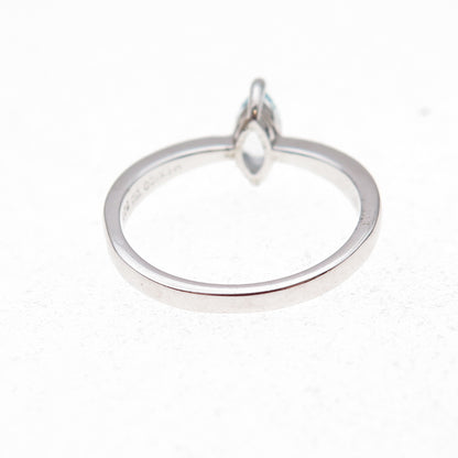 925 Sterling Silver Mexico Real Marquise-Cut Blue Topaz Ring Size 7