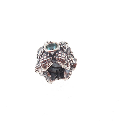 Pandora 925 Sterling Silver Blue C Z Sea Star / Starfish Slide Bead Charm