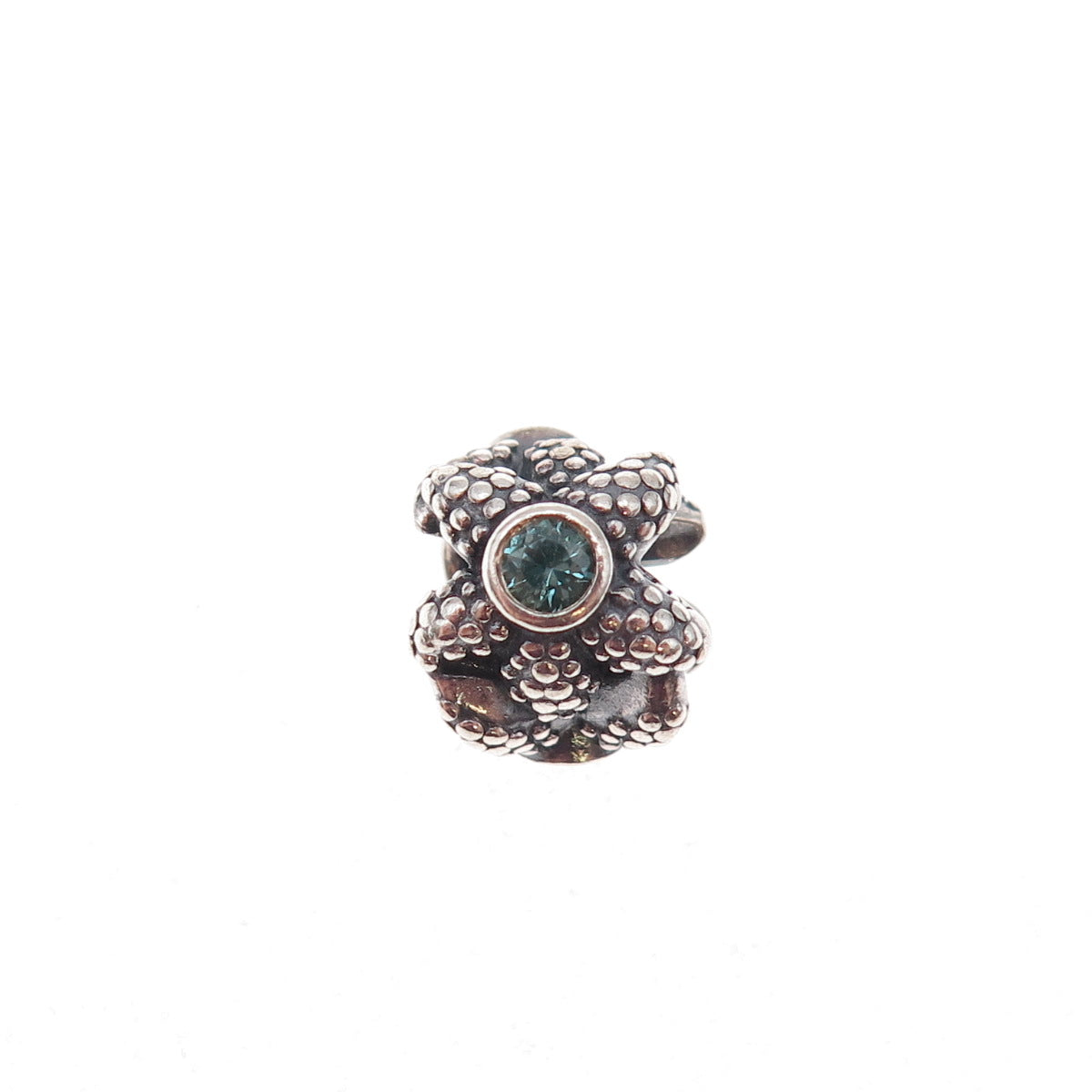 Pandora 925 Sterling Silver Blue C Z Sea Star / Starfish Slide Bead Charm