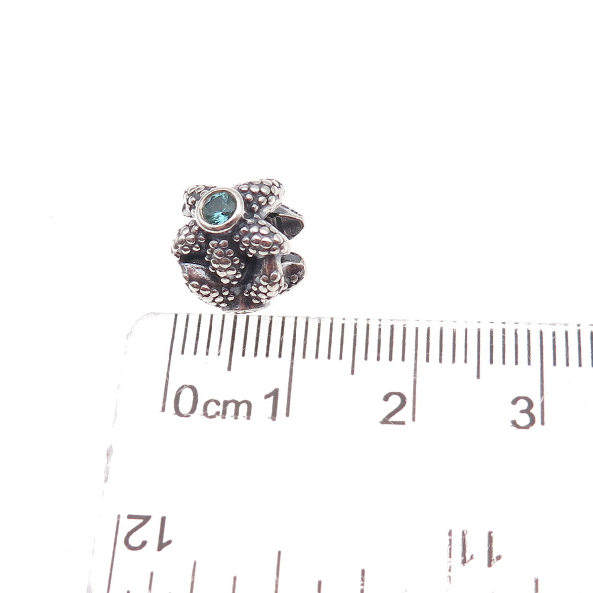 Pandora 925 Sterling Silver Blue C Z Sea Star / Starfish Slide Bead Charm