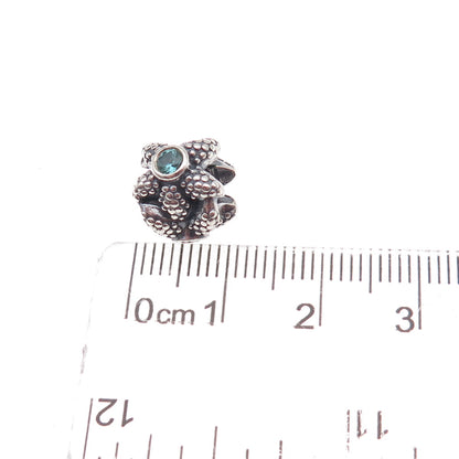 Pandora 925 Sterling Silver Blue C Z Sea Star / Starfish Slide Bead Charm