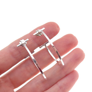 Tiffany & Co. 925 Sterling Silver Vintage T Wire Hoop Earrings