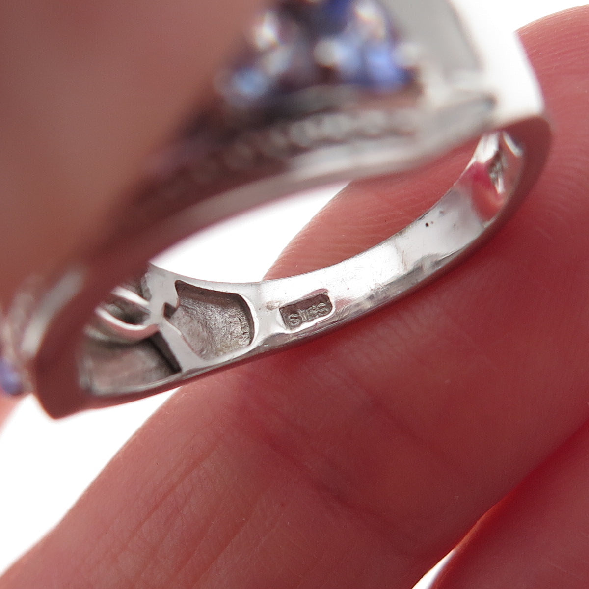 Chuck Clemency 925 Sterling Silver Real Round & Pear-Cut Tanzanite Ring Size 8