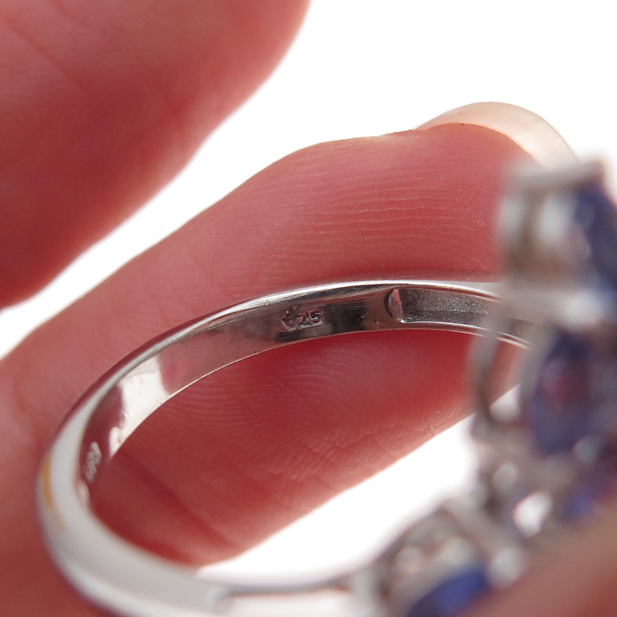 Chuck Clemency 925 Sterling Silver Real Multi-Cut Tanzanite Ring Size 8.25