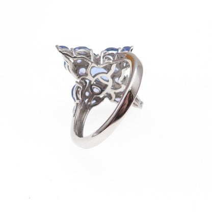 Chuck Clemency 925 Sterling Silver Real Multi-Cut Tanzanite Ring Size 8.25