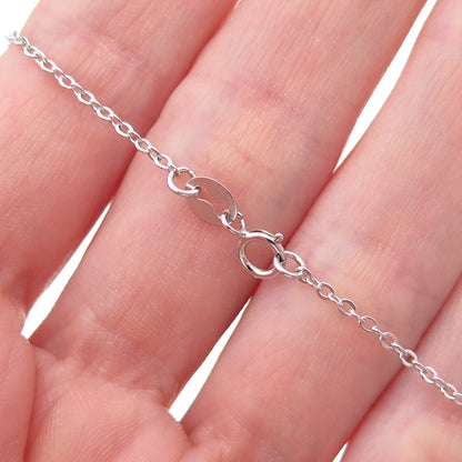 925 Sterling Silver Real Chrome Diopside Cable Chain Necklace 18"