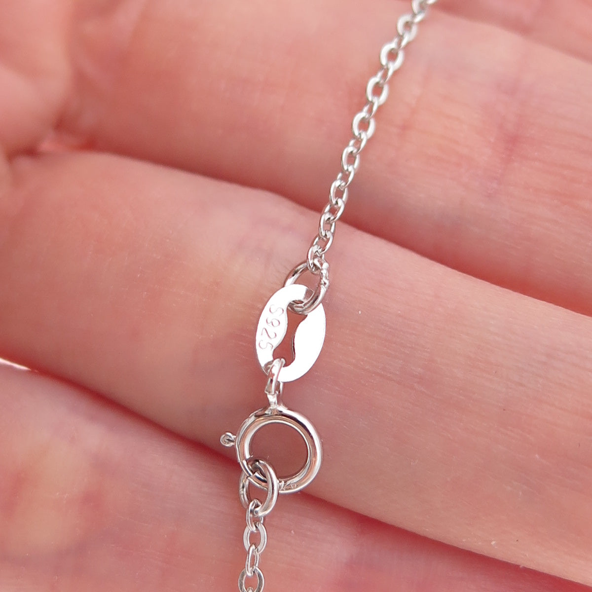 925 Sterling Silver Real Chrome Diopside Cable Chain Necklace 18"