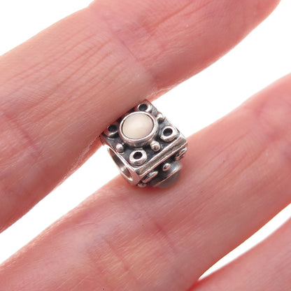 Pandora 925 Sterling Silver Real Moonstone Triangle Slide Bead Charm
